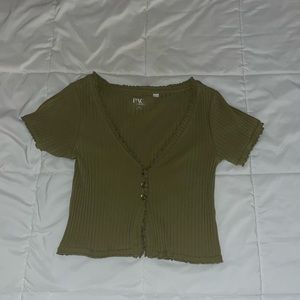 sage green crop top